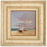 Graham Petley, Original oil painting on panel, Boats on Shore