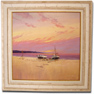 Graham Petley, Original oil painting on canvas, Boats on Shore