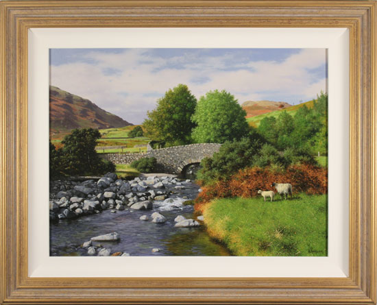 Howard Shingler, Original oil painting on panel, Overbeck Bridge, Wastwater 