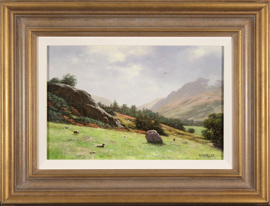 Howard Shingler, Original oil painting on panel, Towards Patterdale from Blowick, Ullswater