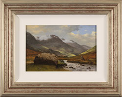 Howard Shingler, Original oil painting on panel, High Stile from Gatesgarthdale Beck