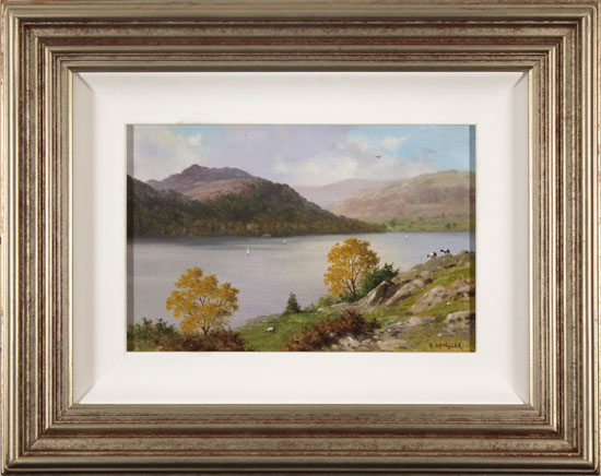 Howard Shingler, Original oil painting on panel, Sheffield Pike from Silver Point, Ullswater 