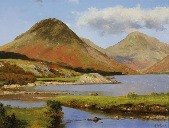 Howard Shingler, Original oil painting on panel, Yewbarrow from Wastwater Without frame image. Click to enlarge