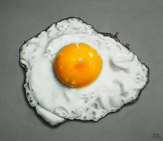 Ian Rawling, PS, Pastel, Fried Egg III