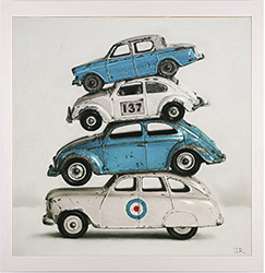 Ian Rawling, PS, Pastel, Balancing Act, Cream and Blue
