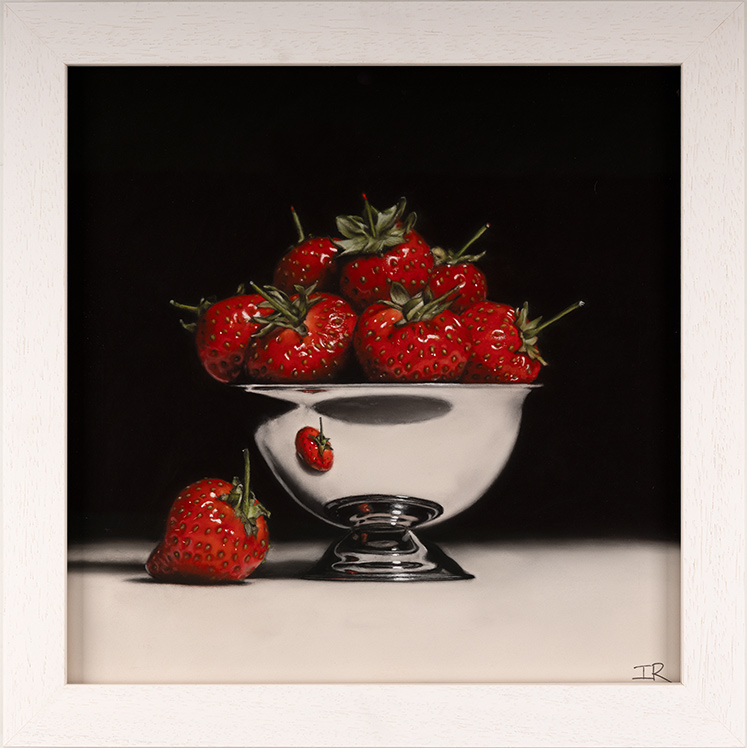 Ian Rawling, PS, Pastel, Strawberries in Bowl, click to enlarge