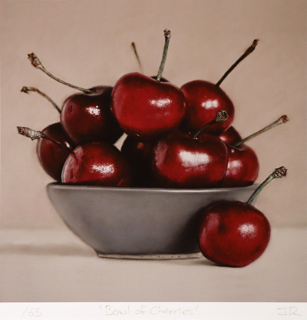Ian Rawling, Signed limited edition print, Bowl of Cherries. Click to enlarge