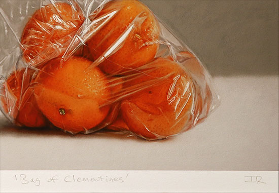 Ian Rawling, Signed limited edition print, Bag of Clementines Signature image. Click to enlarge