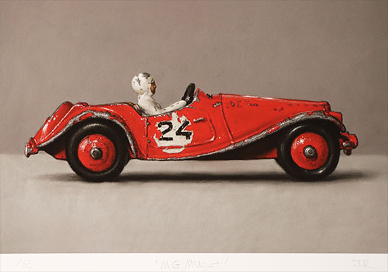 Ian Rawling, PS, Signed limited edition print, MG Midget