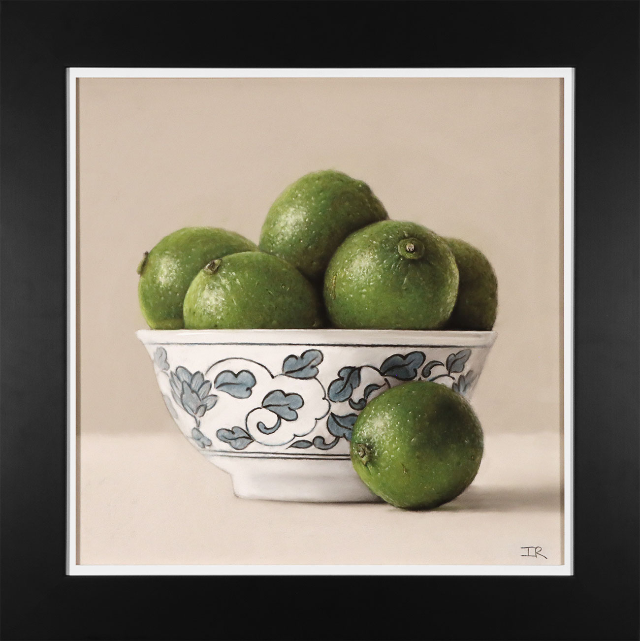 Ian Rawling, Pastel, Bowl of Limes. Click to enlarge