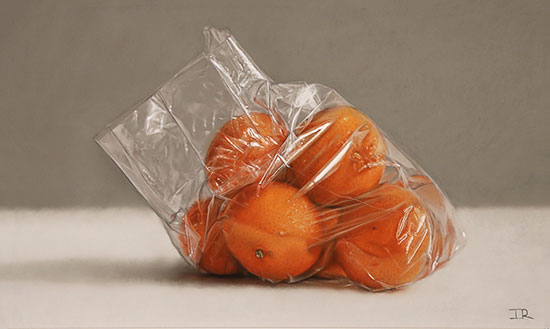 Ian Rawling, Pastel, Bag of Clementines Without frame image. Click to enlarge