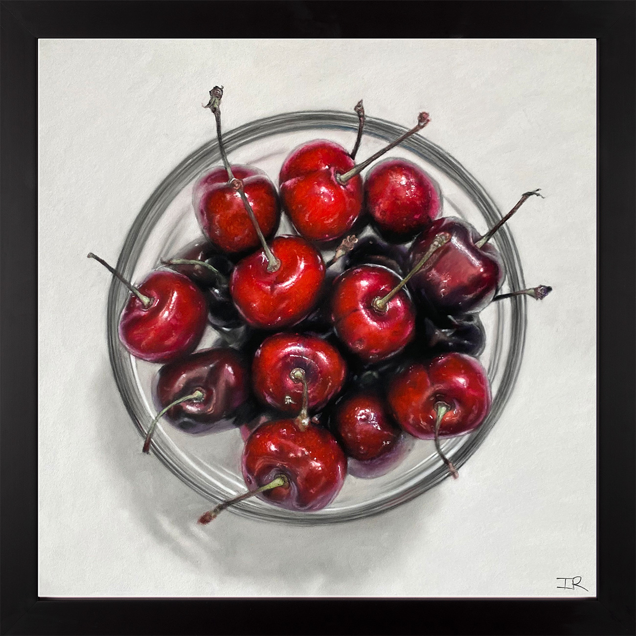 Ian Rawling, Pastel, Bowlful of Cherries, click to enlarge