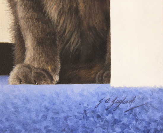 Jacqueline Gaylard, SOFA, Original acrylic painting on board, Peek-A-Boo Signature image. Click to enlarge