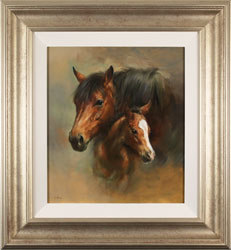 Jacqueline Stanhope, Original oil painting on canvas, Mare and Foal