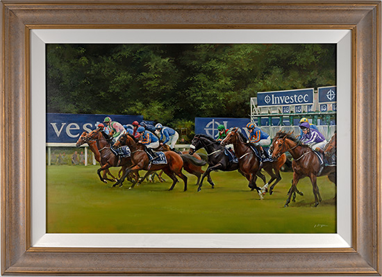 Jacqueline Stanhope, Original oil painting on canvas, Epsom Derby Start, 2016