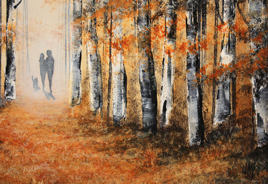 Jay Nottingham, Original oil painting on panel, Autumn Stroll Signature image. Click to enlarge