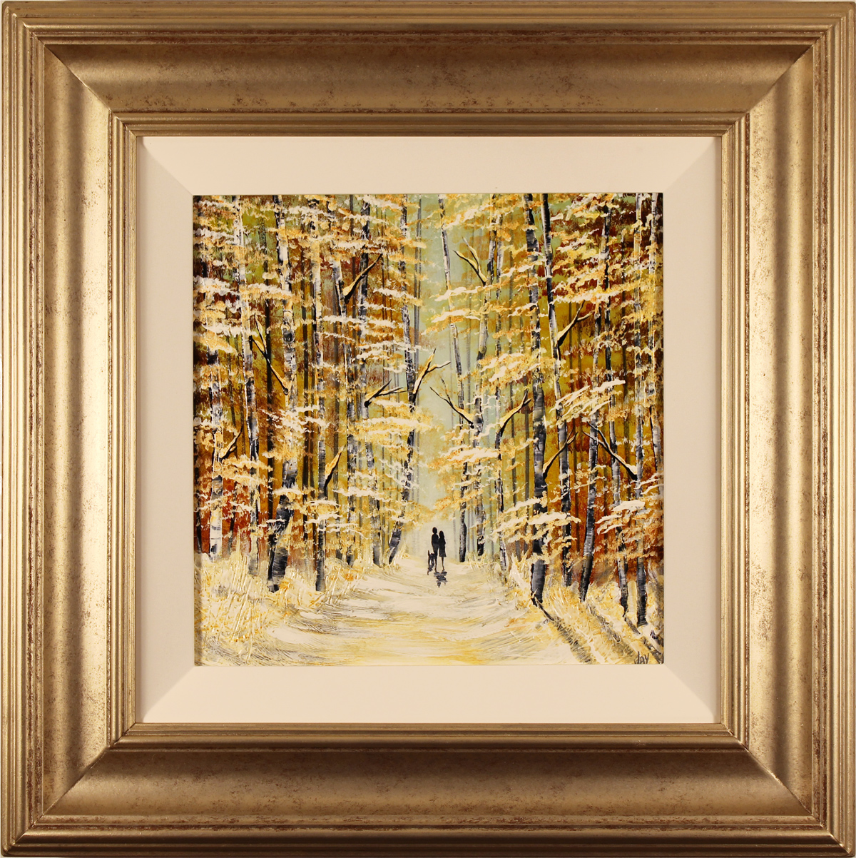 Jay Nottingham, Original oil painting on panel, A Winter Walk 12x12ins ...