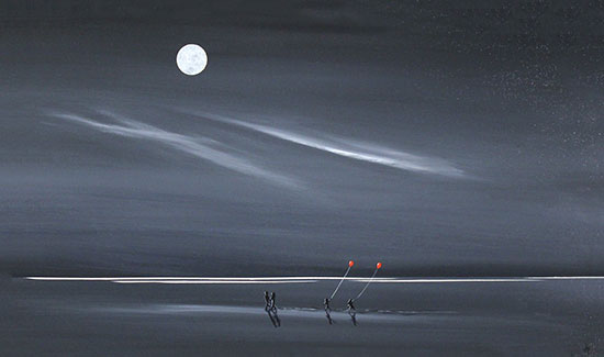 Jay Nottingham, Original oil painting on panel, Two Red Balloons Without frame image. Click to enlarge