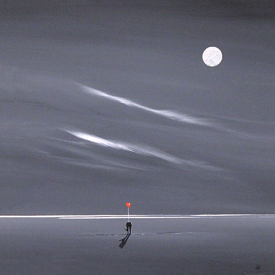 Jay Nottingham, Original oil painting on panel, Moonlight Sweethearts Without frame image. Click to enlarge