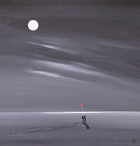 Jay Nottingham, Original oil painting on panel, Moonlight Stroll Without frame image. Click to enlarge