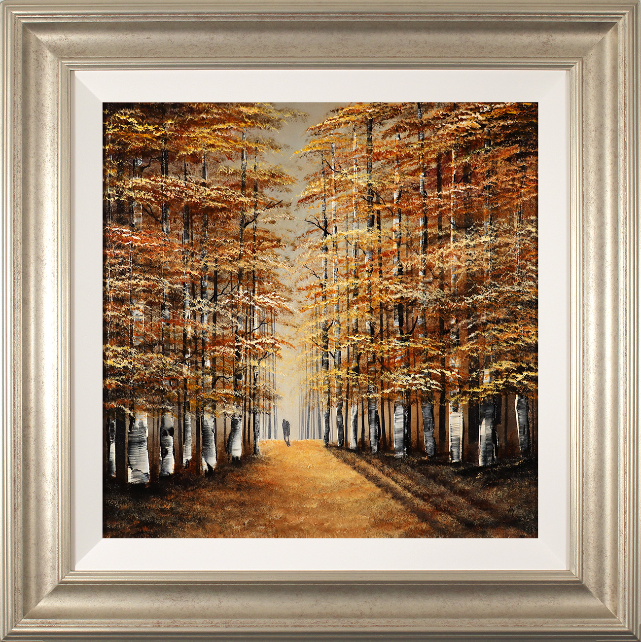 Jay Nottingham, Original oil painting on panel, Autumn Stroll 20x20ins ...