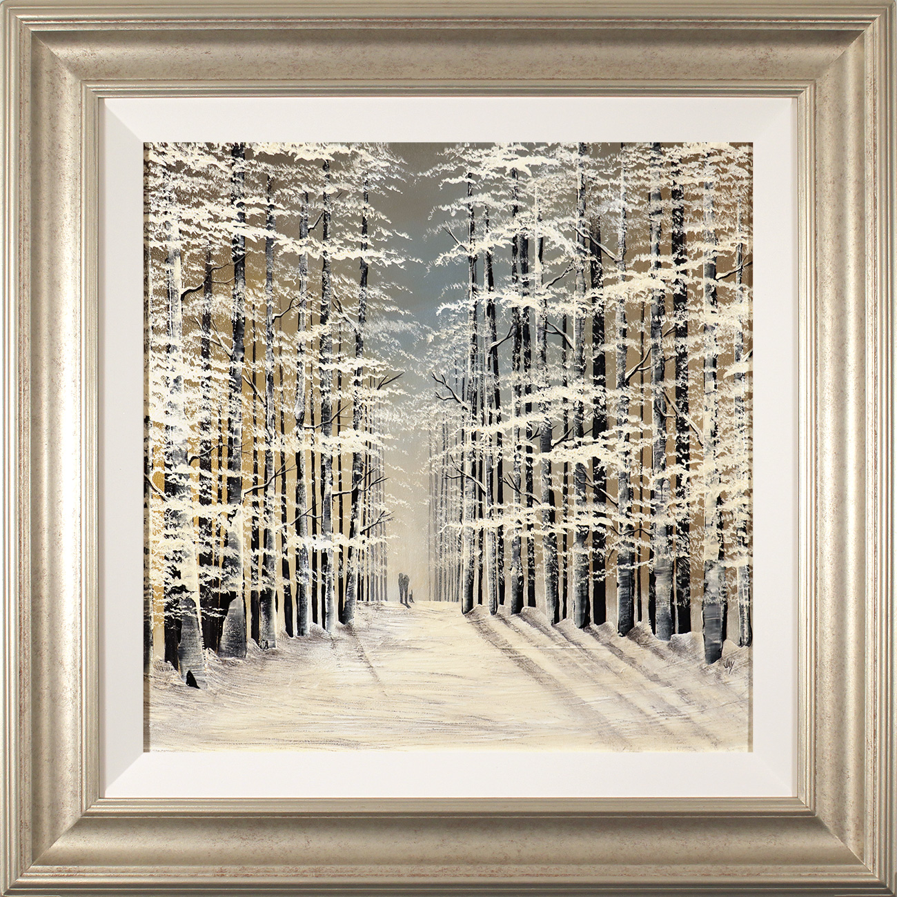 Jay Nottingham, Original oil painting on panel, Winter Walk 20x20ins ...