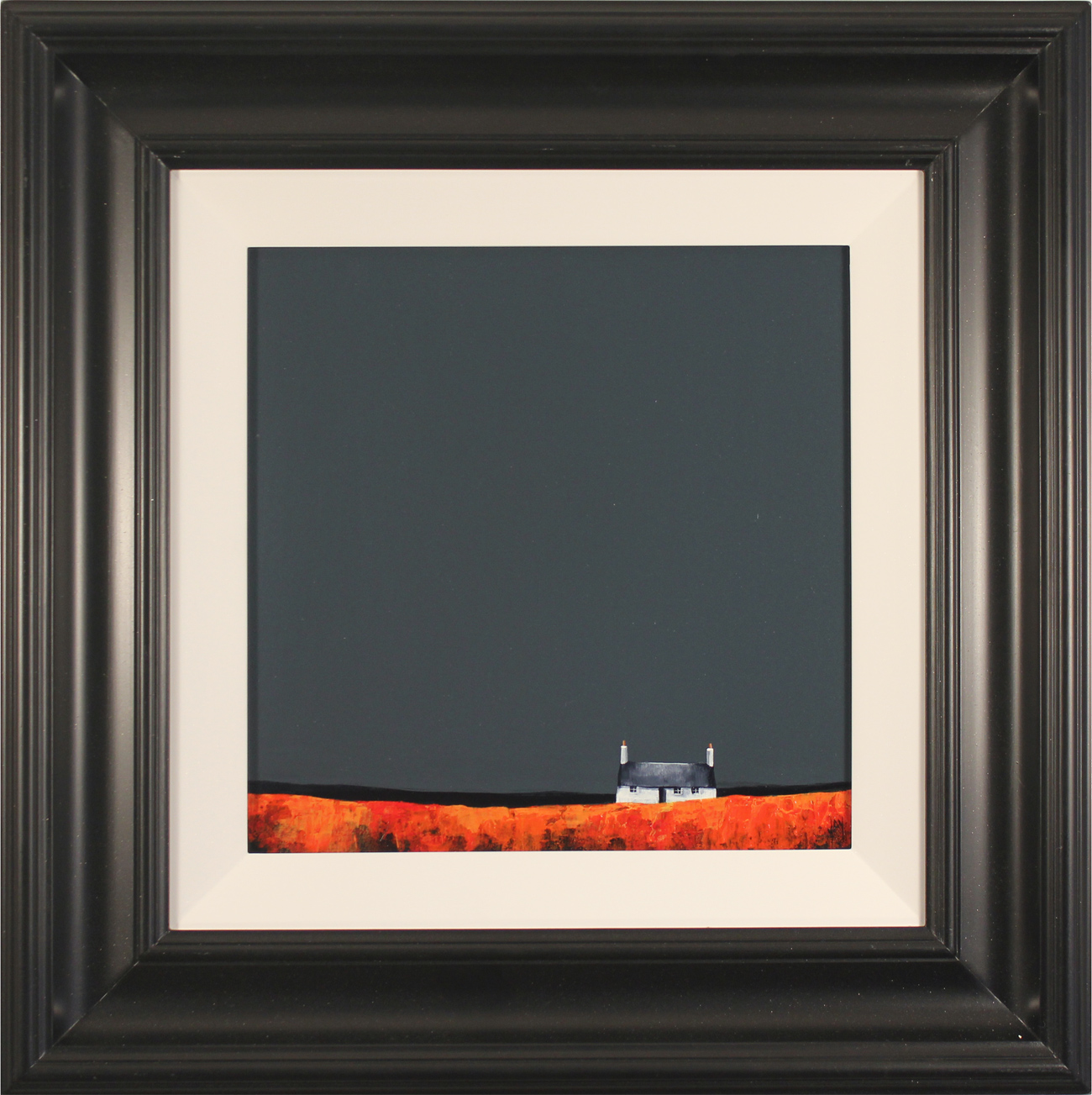 Jay Nottingham, Original oil painting on panel, Poppy Cottage 12x12ins