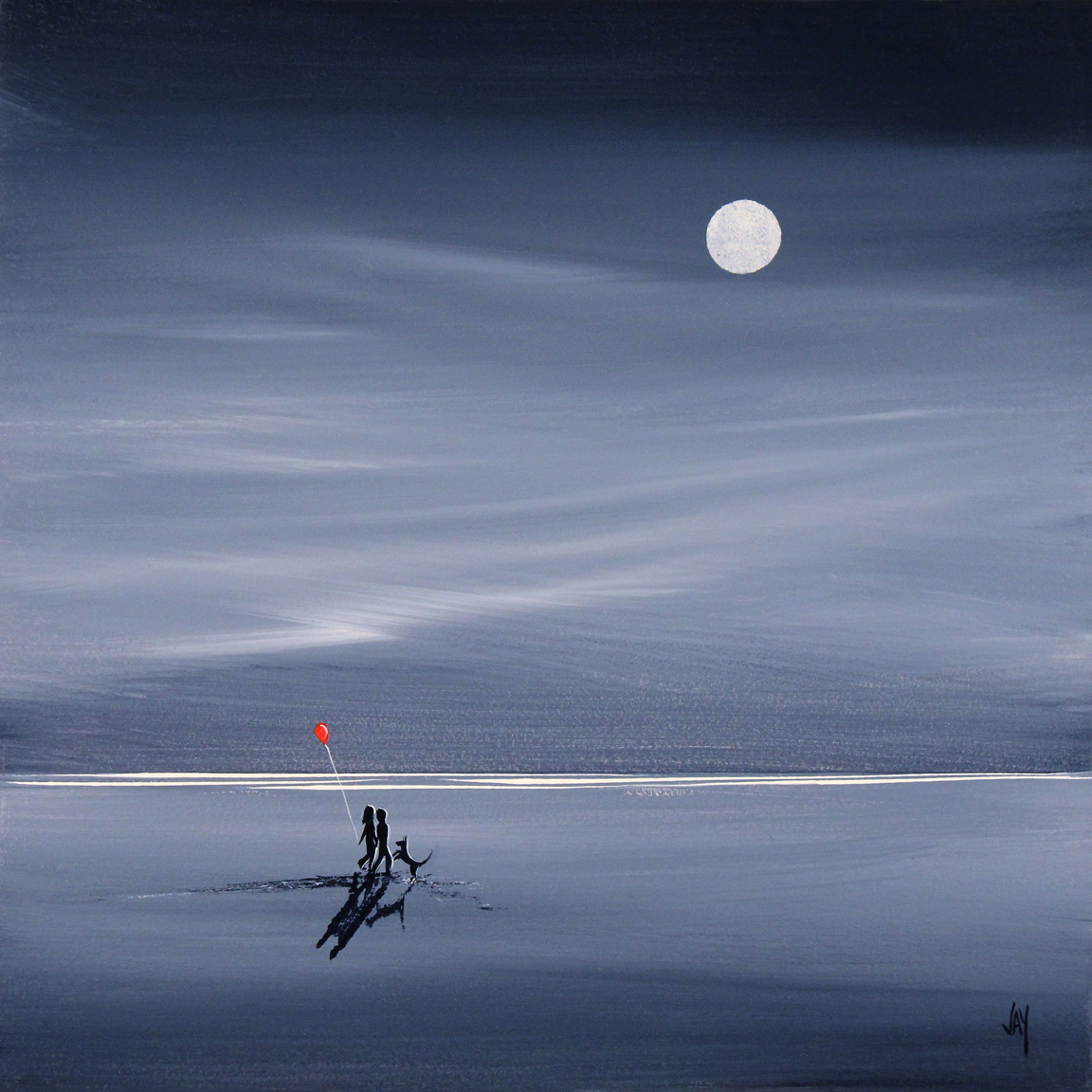Jay Nottingham, Signed limited edition print, Moonlight Stroll. Click to enlarge