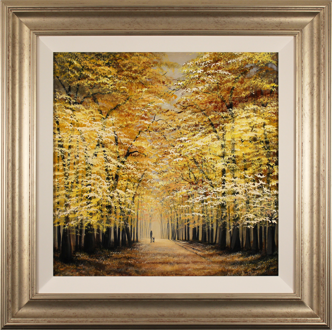 Jay Nottingham, Original oil painting on panel, Autumn Stroll 20x20ins ...