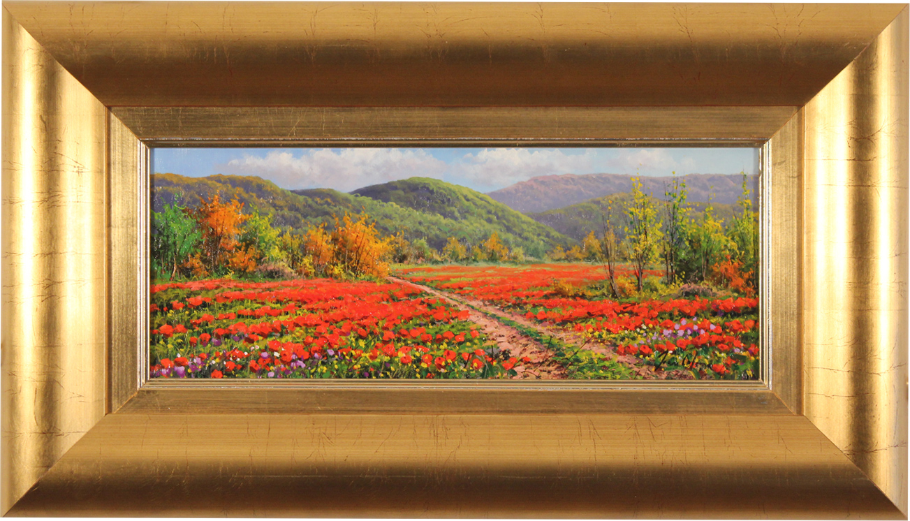 Joan Coloma, Original oil painting on canvas, Campo de Amapolas (Field of Poppies), click to enlarge