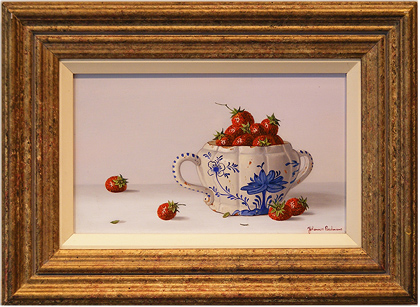 Johannes Eerdmans, Original oil painting on panel, Fruit in Bowl, click to enlarge