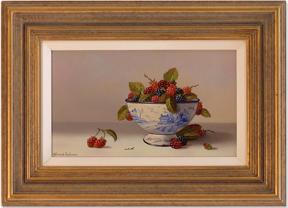 Johannes Eerdmans, Original oil painting on panel, Summer Fruits