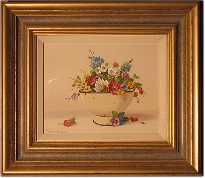 Johannes Eerdmans, Original oil painting on panel, Flowers in Bowl