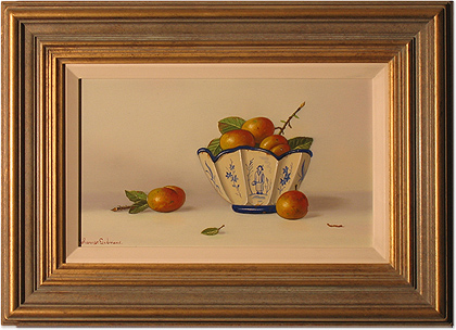 Johannes Eerdmans, Original oil painting on panel, Plums in China