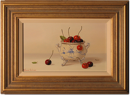 Johannes Eerdmans, Original oil painting on panel, Cherries