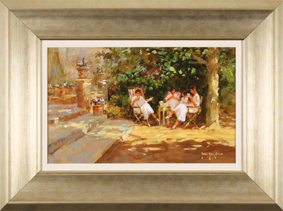 John Haskins, Original oil painting on panel, Ladies to Lunch
