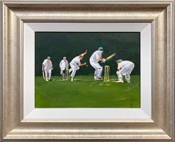 John Haskins, Original acrylic painting on board, The Spin Bowler Large image. Click to enlarge