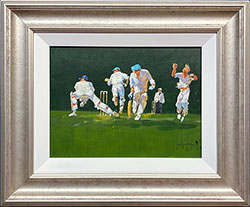 John Haskins, Original acrylic painting on board, Run! Large image. Click to enlarge