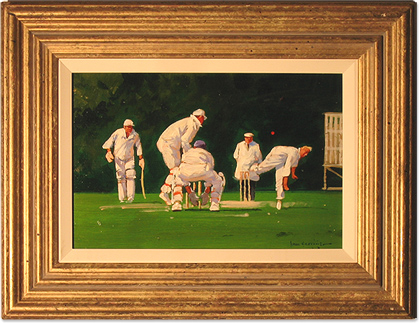 John Haskins, Original oil painting on panel, Cricket, click to enlarge