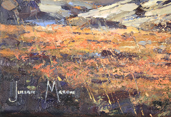 Julian Mason, Original oil painting on canvas, The Edge, Kinder Signature image. Click to enlarge