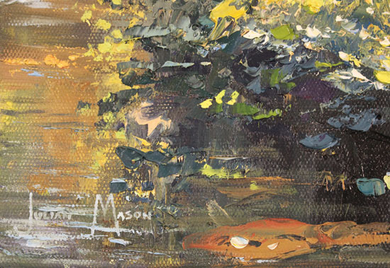 Julian Mason, Original oil painting on canvas, Tree Light, Derwent Signature image. Click to enlarge