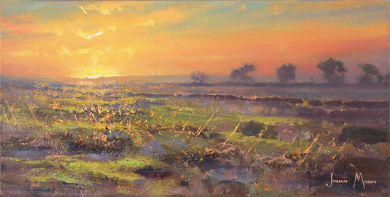 Julian Mason, Original oil painting on canvas, Evening Moorland Without frame image. Click to enlarge