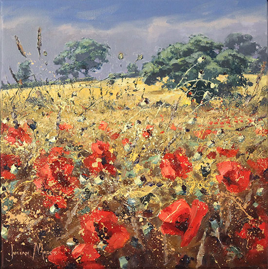 Julian Mason, Original oil painting on canvas, Poppy Fields Without frame image. Click to enlarge