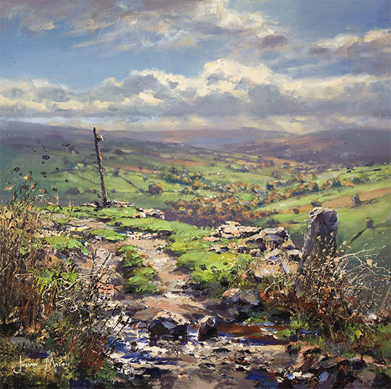 Julian Mason, Original oil painting on canvas, Quarnford Paths