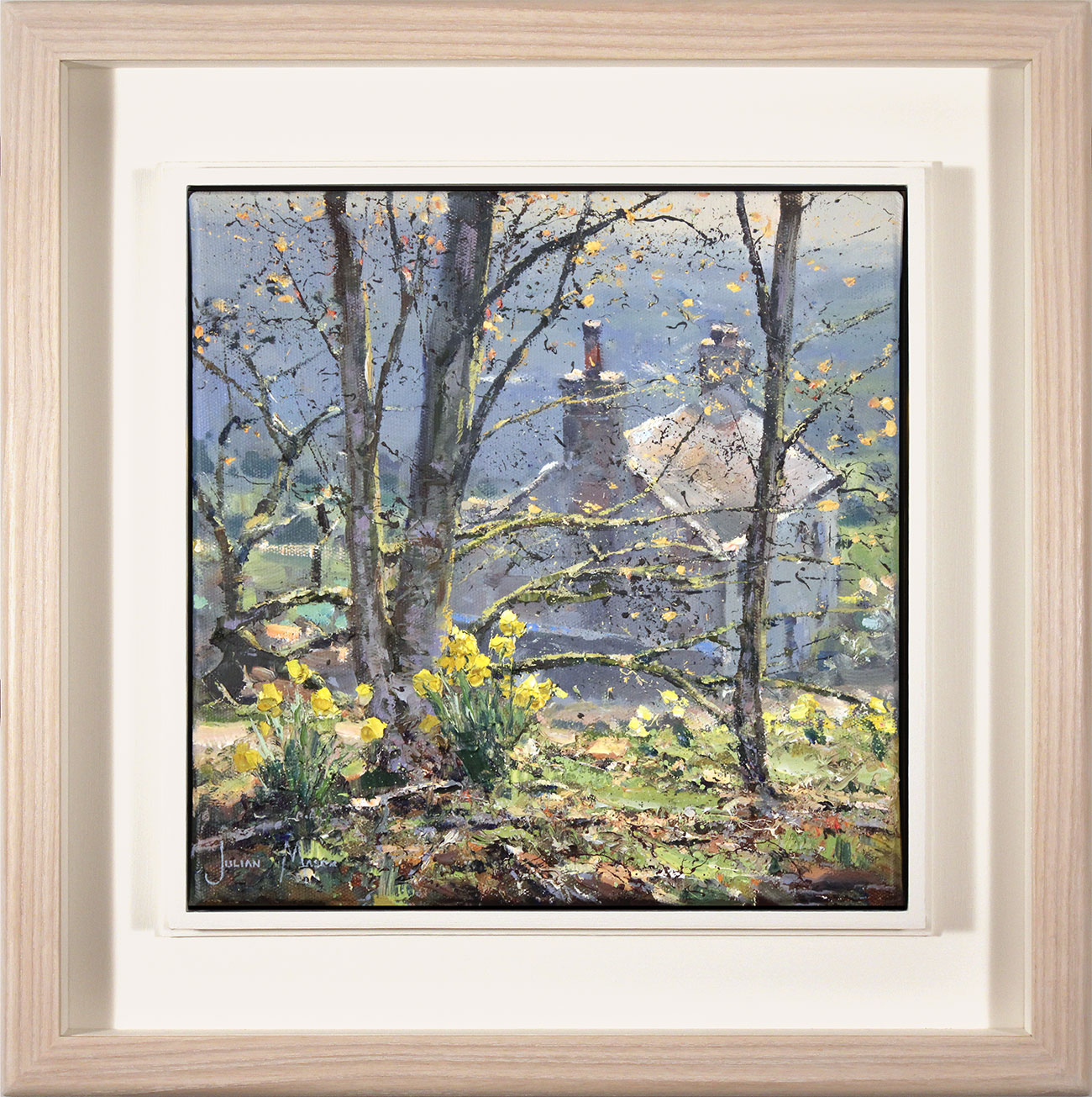 Julian Mason, Original oil painting on canvas, Daffodil Cottage. Click to enlarge