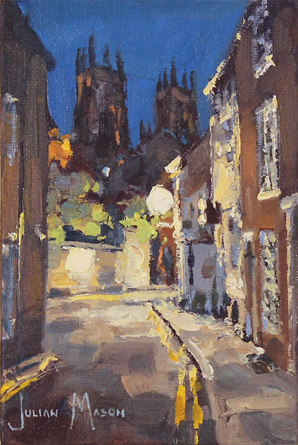 Julian Mason, Original oil painting on panel, Precentor's Court Without frame image. Click to enlarge