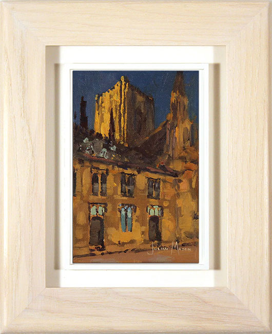Julian Mason, Original oil painting on panel, Minster Yard, click to enlarge
