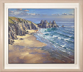 Julian Mason, Original oil painting on canvas, Porthcurno