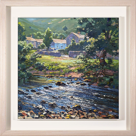 Julian Mason, Original oil painting on canvas, The River Wharfe at Buckden, Yorkshire