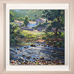 Julian Mason, Original oil painting on canvas, The River Wharfe at Buckden, Yorkshire